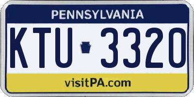 PA license plate KTU3320