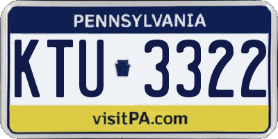 PA license plate KTU3322