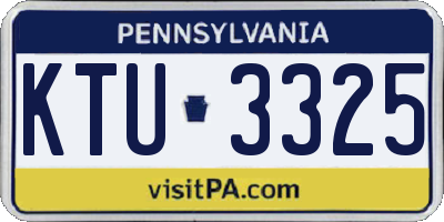 PA license plate KTU3325