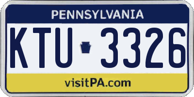PA license plate KTU3326