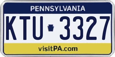 PA license plate KTU3327