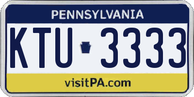 PA license plate KTU3333