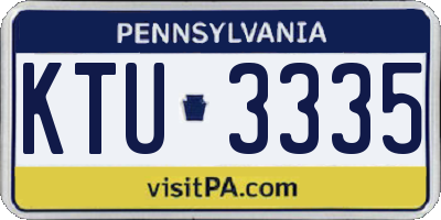 PA license plate KTU3335