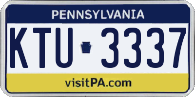 PA license plate KTU3337