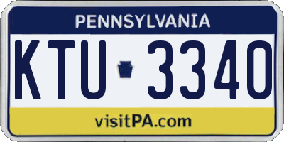 PA license plate KTU3340