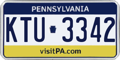PA license plate KTU3342