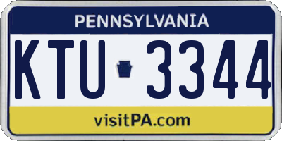 PA license plate KTU3344
