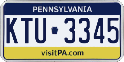 PA license plate KTU3345