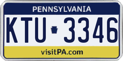 PA license plate KTU3346