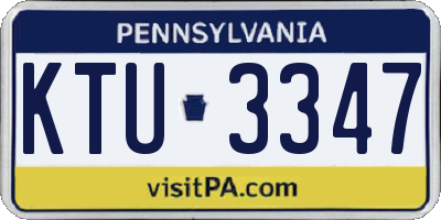 PA license plate KTU3347