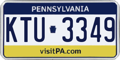 PA license plate KTU3349
