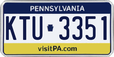 PA license plate KTU3351