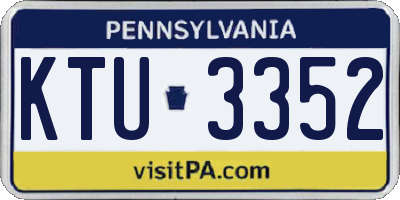 PA license plate KTU3352