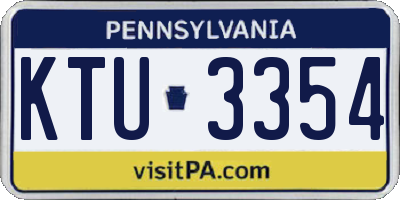 PA license plate KTU3354
