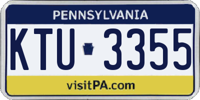PA license plate KTU3355