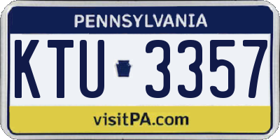 PA license plate KTU3357