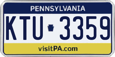 PA license plate KTU3359