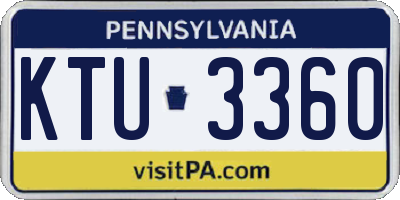 PA license plate KTU3360