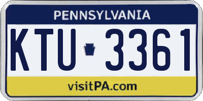 PA license plate KTU3361
