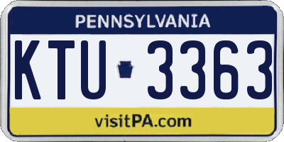 PA license plate KTU3363