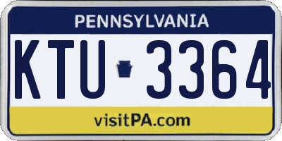 PA license plate KTU3364