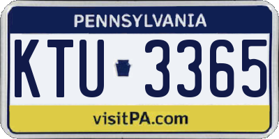 PA license plate KTU3365