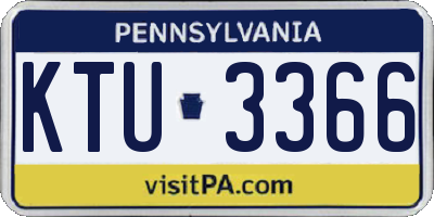PA license plate KTU3366