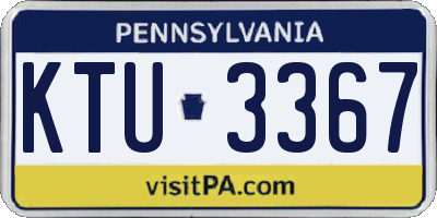 PA license plate KTU3367