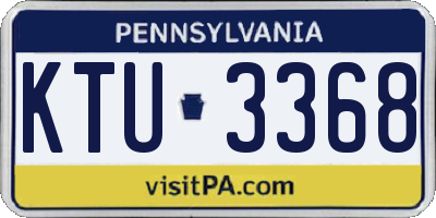 PA license plate KTU3368