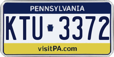 PA license plate KTU3372