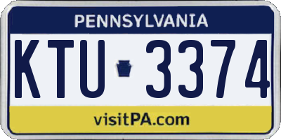 PA license plate KTU3374