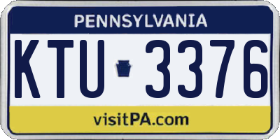 PA license plate KTU3376
