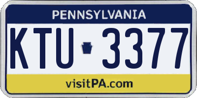 PA license plate KTU3377