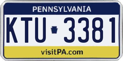 PA license plate KTU3381
