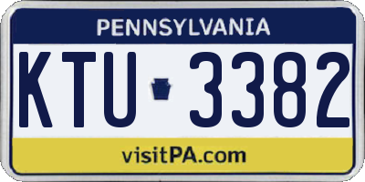 PA license plate KTU3382