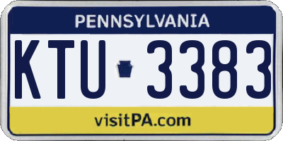 PA license plate KTU3383