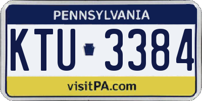 PA license plate KTU3384