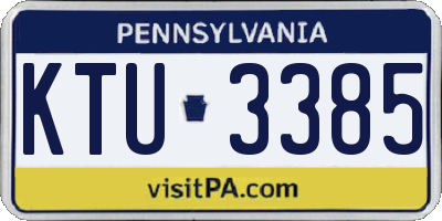 PA license plate KTU3385