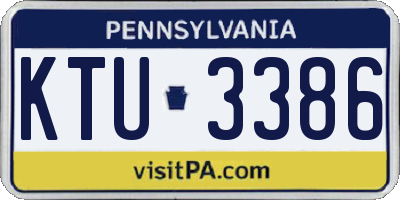 PA license plate KTU3386