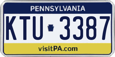 PA license plate KTU3387