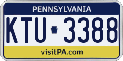 PA license plate KTU3388