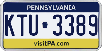 PA license plate KTU3389
