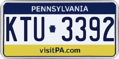 PA license plate KTU3392