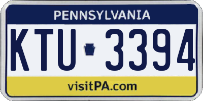 PA license plate KTU3394
