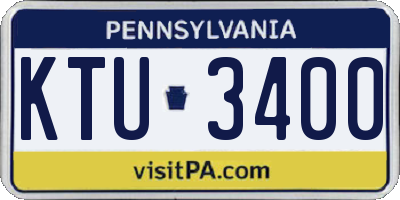 PA license plate KTU3400