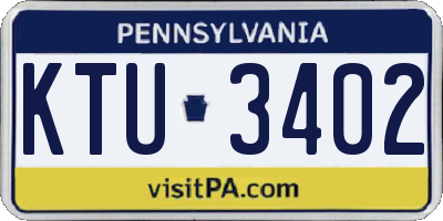 PA license plate KTU3402