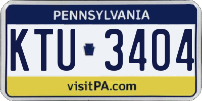 PA license plate KTU3404