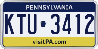 PA license plate KTU3412