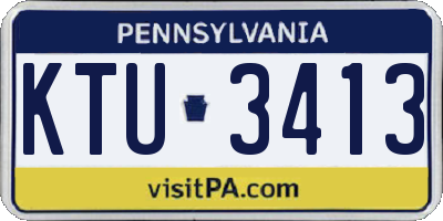 PA license plate KTU3413