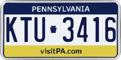 PA license plate KTU3416